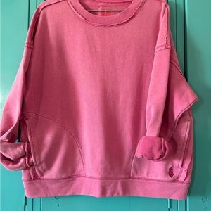Free People Pink Crewneck Sweatshirt
